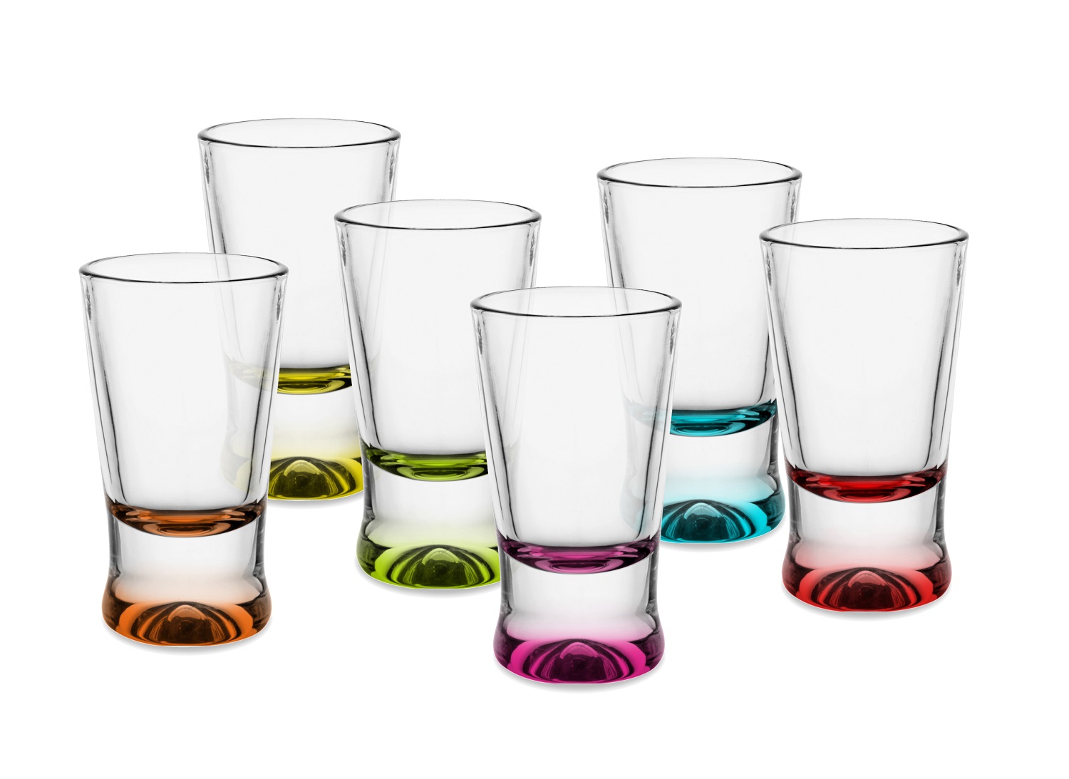 GLASMARK Sada 6 barevných panáků na vodku - 25ml