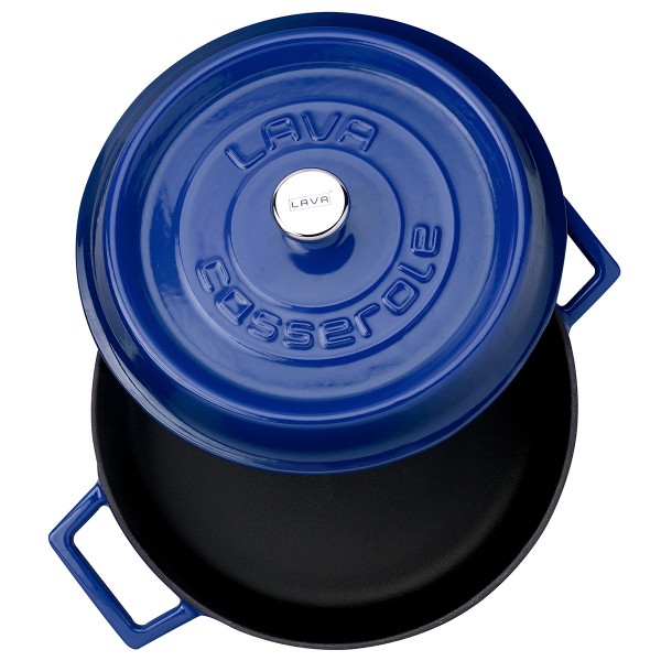 LAVA METAL Litinový hrnec nízký kulatý 28 cm - modrý