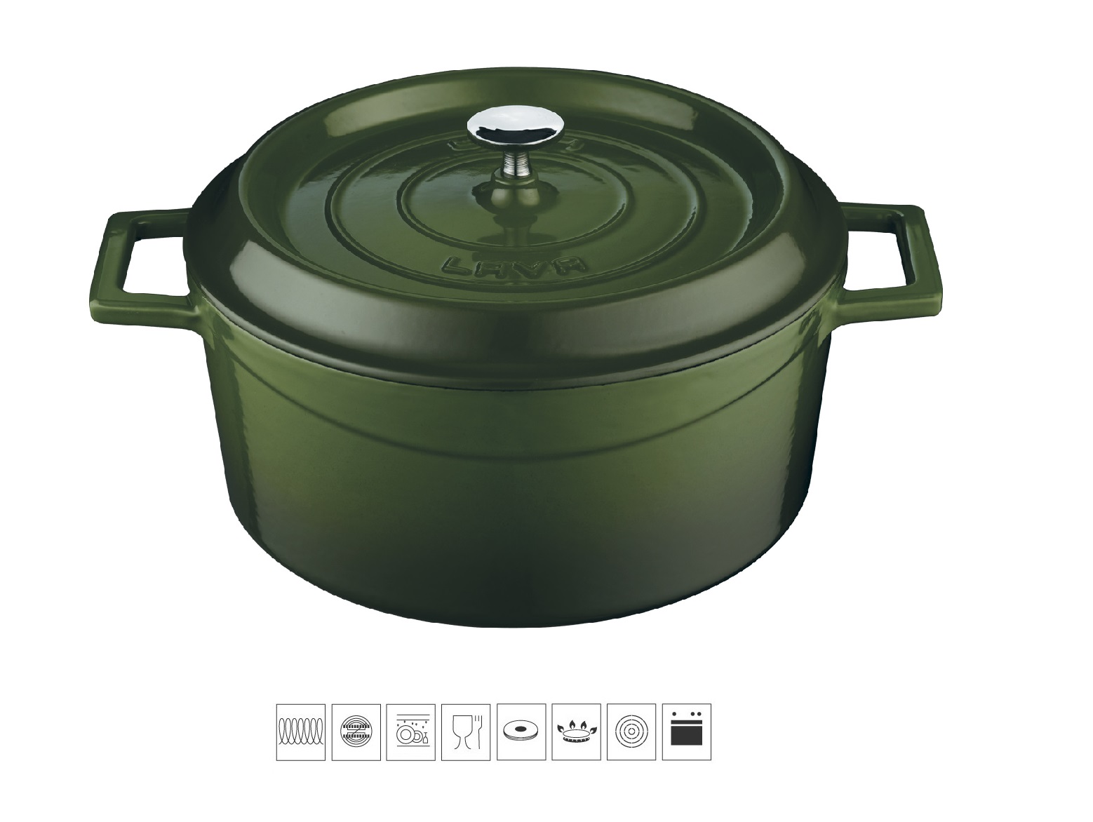 LAVA METAL Litinový hrnec kulatý 32 cm - zelený