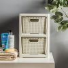Komoda Rattan - 2 košíky antická bílá