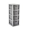 Komoda Rattan - 4 košíky antracit
