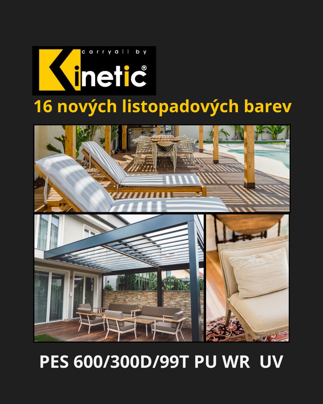 🌿Outdoorová látka na zahradní nábytek – odolná PES tkanina s UV ochranou