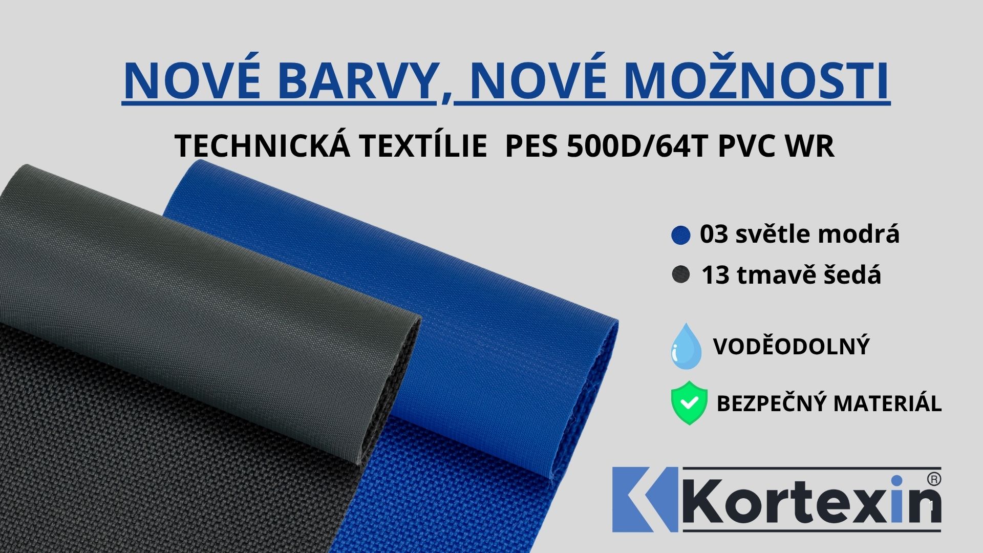 Nové barvy technické textilie PES 500D/64T PVC WR!