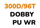 Polyester 300D/96T DOBBY PU WR
