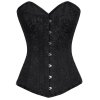 Korzet - Stahovací korzet přes poprsí v prodloužené délce na společenské události z černého brokátu