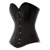 Dlouhy stahovaci cerny brokatovy korzet bok,korzety cz