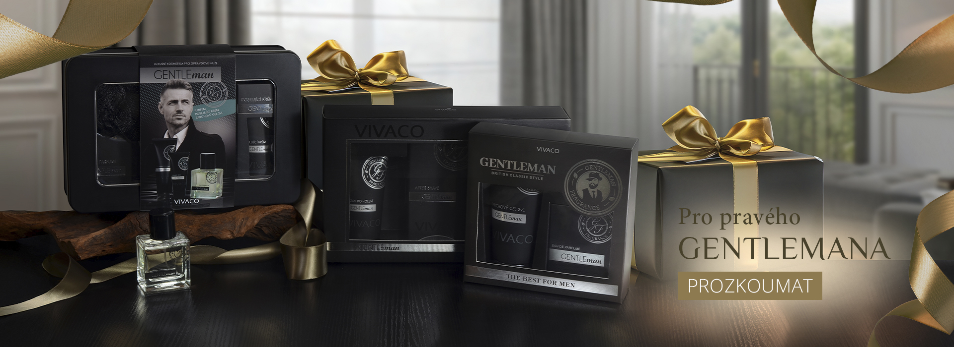Dárkové balení a dárkové kazety kosmetiky Gentleman v elegantním stylu