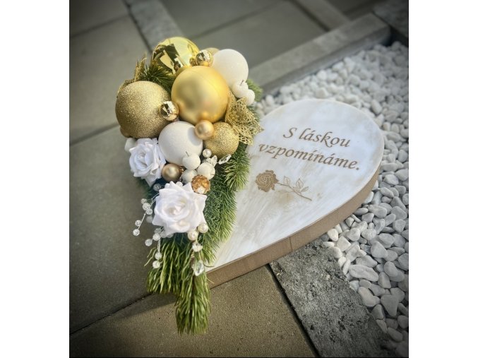 Bílé srdce - zlaté zdobení - ODESLÁNÍ 11.12.
