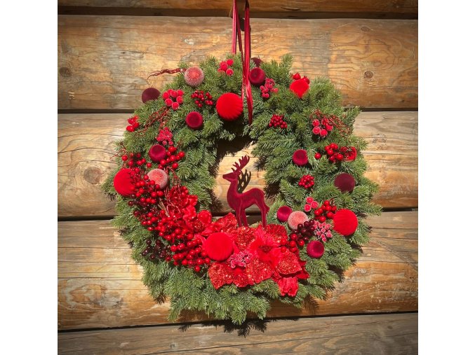 Vánoční věnec 80cm, jehličí umělé
