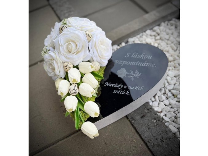 Srdce - jarní bílé