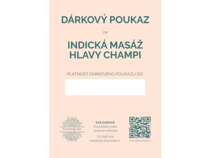 darkovy poukaz indická masáž champi