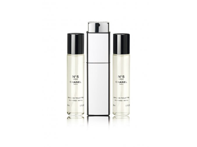 Chanel No.5 L´Eau toaletní voda dámská 60 ml  3 x 20 ml plnitelný komplet + vzorek CHANEL k objednávce zdarma.