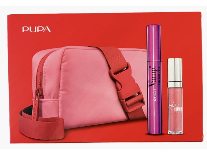 Pupa sada řasenka Mascara Vamp! Lash Extender 14 ml + Lesk na rty Miss Pupa Gloss 5 ml + kabelka  rok 2024