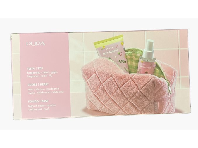 Pupa Dárková sada Let's Bloom Wildflowers Tělová voda 100 ml + Sprchový gel 200 ml + kosmetická taštička