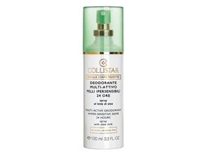 Collistar Deodorant Multi-Active® 24 hours Hyper Sensitive Skins Spray with aloe milk - alcohol free, fragrance free, paraben free, no gas 100 ml  DEODORANT MULTI-AKTIVNÍ ® 24 HODIN SPREJ NA PŘECITLIVĚLOU POKOŽKU S MLÉKEM Z ALOE VERA - BEZ ALKOHOLU,BEZ PLYNU, PARFEMACE A PARABENŮ