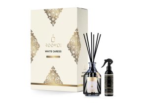 Roomoi White Caress dárková sada aroma difuzér 200 ml + home sprej 100 ml
