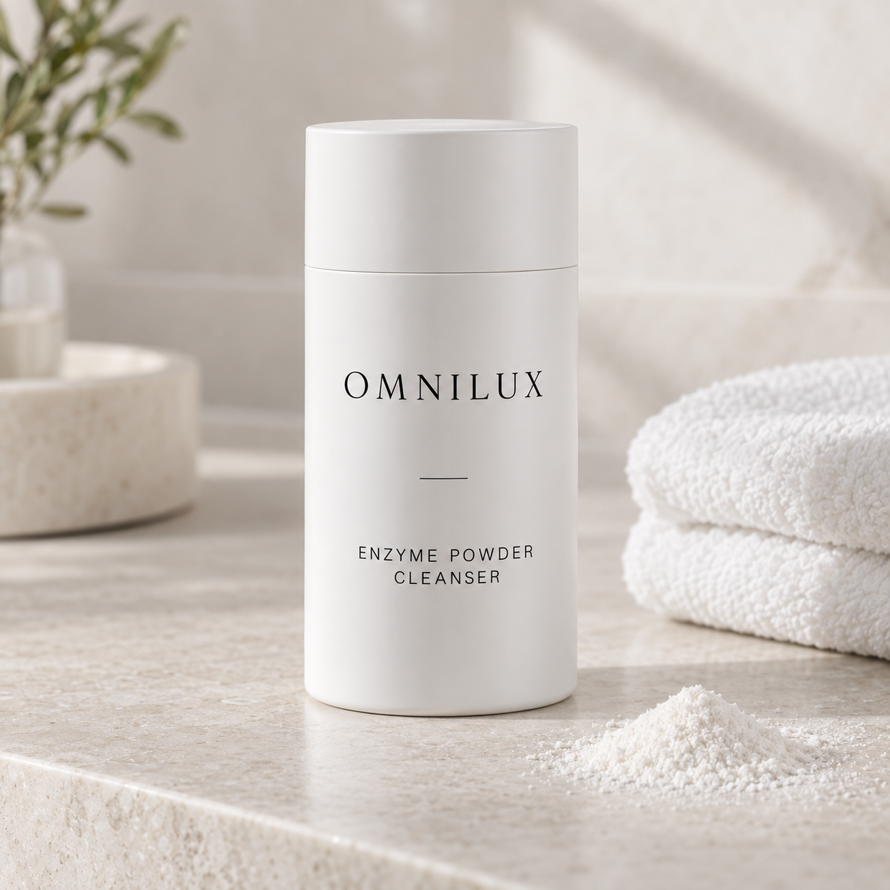 Omnilux Enzyme Powder Cleanser pro očistění pokožky před LED terapií