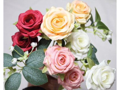 Růže s 2 květy  sada 16 ks, mix barev