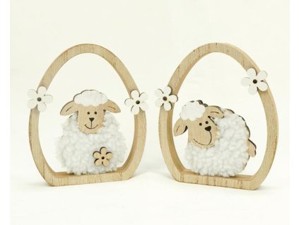 Dekorace Ovečka dřevěná  6 kusů, mix