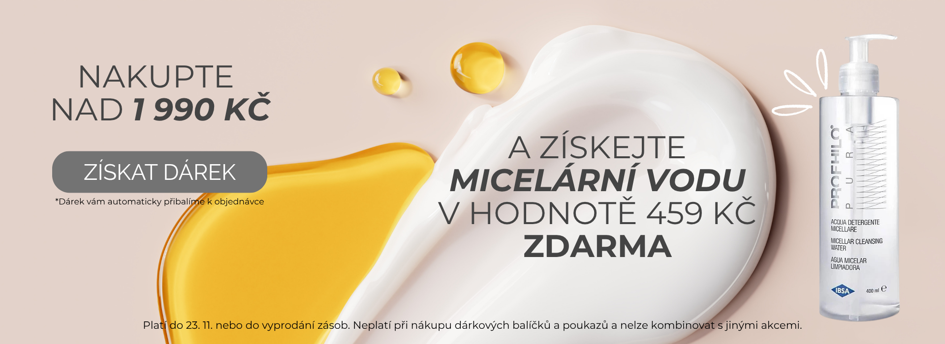 Profhilo micelární voda zdarma k nákupu nad 1 990 Kč
