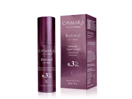 Noční obnovující krém s retinolem  proage 0,3%  SPF 50 -Retinol proage- Casmara - 30 ml  Hydratace, regenerace a redukce vrásek během spánku