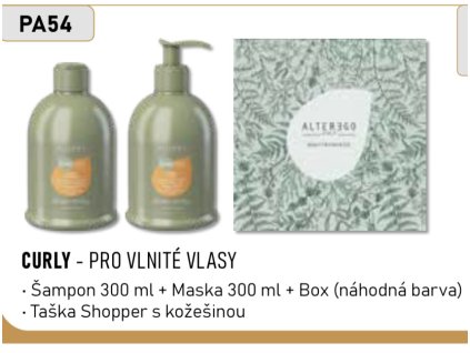 Vánoční balíček - Curly - Pro vlnité vlasy (Šampon – 300 ml ,  Maska – 300 ml , Taška s kožešinou, box) - AlterEgo  – Péče a definice pro vlnité vlasy