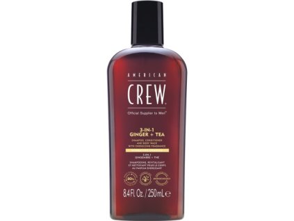 3V1 ENERGIZING Šampon, kondicionér a tělový mycí gel pro muže- čistí ,hydratuje vlasy i tělo-American crew-250ml