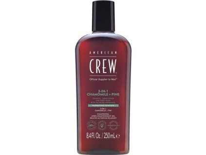 Šampon, kondicionér a tělový mycí gel pro muže- čistí a hydratuje vlasy i pokožku- 3V1 RELAXING -American crew-250ml  Šampon, kondicionér a tělový gel 3v1 RELAXING 250 ml