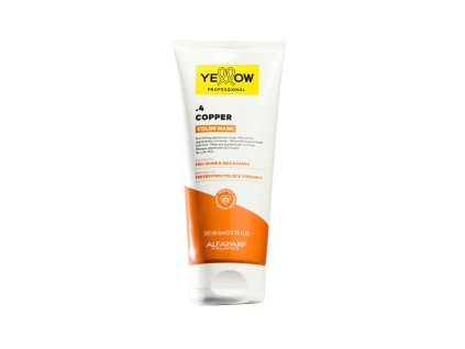 Vyživující maska s barevným pigmentem .4 Copper (Měděná)- Yellow Color Care- Alfaparf Milano- 200ml  masku s barevným pigmentem • .4 Copper (Měděná) • vyživující • 200 ml 🧡