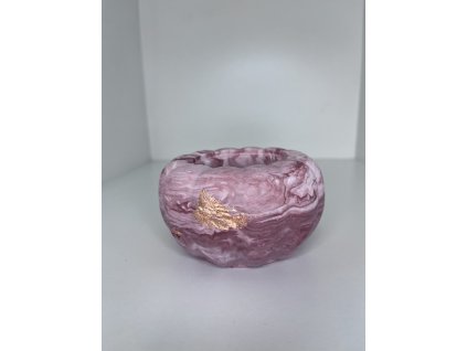 Svícen na čajovou svíčku Starorůžový batikovaný