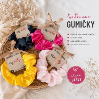 Saténové gumičky k zakoupení u nás v půjčovně. Nebo na stánku @my_sicky, který budou mít teď v sobotu na závodech Dračích...