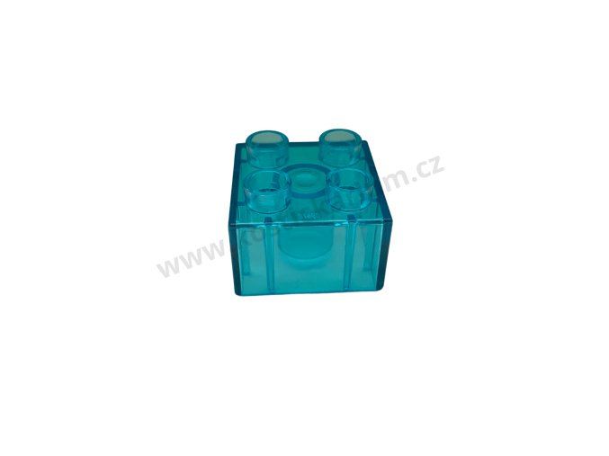 Lego® Duplo® Kostka 2x2 průhledná modrá