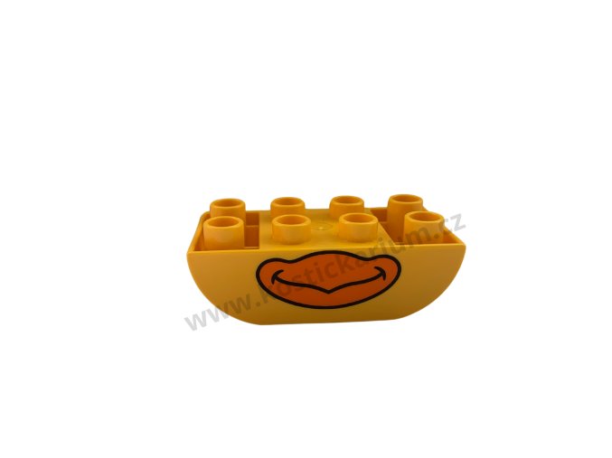 Lego® Duplo® Kostka 2x4 žlutá zaoblená zespod s potiskem - zobák