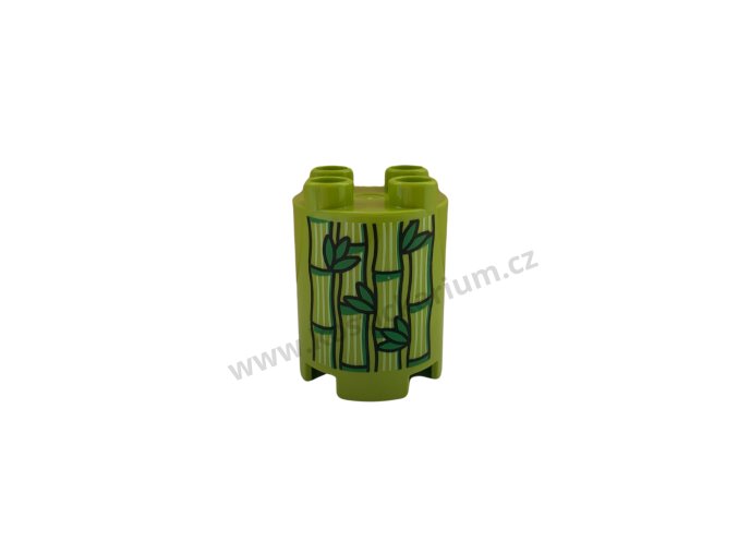 Lego® Duplo® Kostka 2x2x2 váleček,sloup zelená s potiskem - bambus