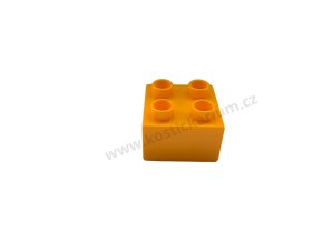 Lego® Duplo® Kostka 2x2 tmavě žlutá/světle oranžová