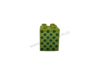 Lego® Duplo® Kostka 2x2x2 limetková s potiskem - puntíky