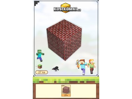 Magnetické MINECRAFT kostky - Cihly #039
