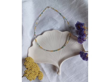 Náhrdelník achát a amazonit