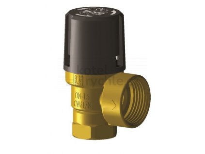 DUCO ventil pojistný 1/2“×3/4“, 1,8bar, 87kW, membránový, závitový, topení, mosaz