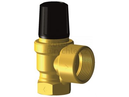 DUCO ventil pojistný 1“×5/4“, 3bar, 354kW, membránový, závitový, topení, mosaz