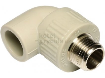 WAVIN EKOPLASTIK PPR koleno 20mm, 3/4", 90°, s kovovým závitem vnějším, svařovací, voda, PP-R
