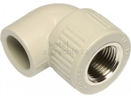 WAVIN EKOPLASTIK PPR koleno 20mm, 3/4", 90°, s kovovým závitem vnitřním, svařovací, voda, PP-R