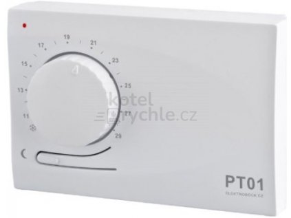 ELEKTROBOCK PT01 prostorový termostat 250V denní, s automatickým nočním útlumem, bílá