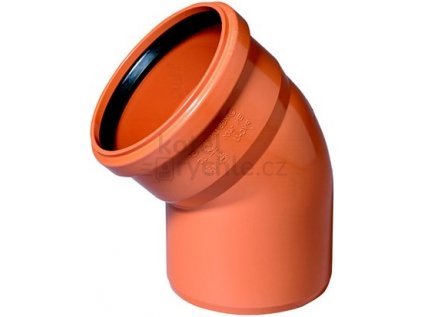 KG KGB koleno odpadní DN315, 45°, PVC, oranžová