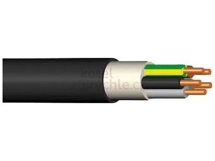 Silový kabel CYKY-J 5x1,5 pro pevné uložení, 50m, měděné jádro, černá