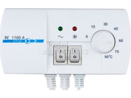 THERMO-CONTROL TC1100A termostat 230V s příložným čidlem a Antystopem pro čerpadla, bílá