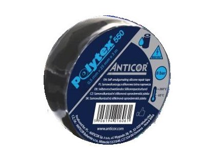 ANTICOR POLYTEX 550 silikonová páska 25mm, 3m, samosvařitelná, černá
