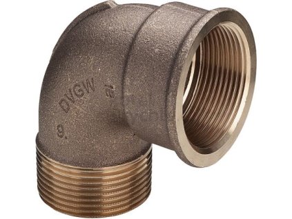 VIEGA 3092 oblouk 90°, 1 1/2", s vnitřním a vnějším závitem, voda/plyn, červený bronz