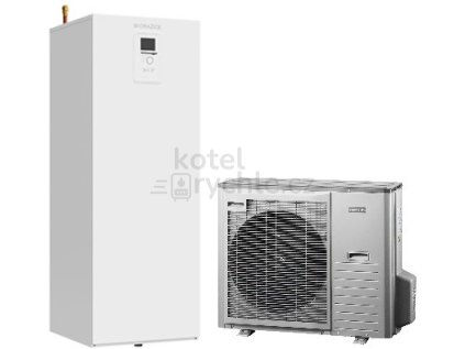 NIBE AMS 10-12 + Lucie 200/8-12 SPLIT tepelné čerpadlo 5,21kW, 230/400V, vzduch-voda, venkovní+vnitřní jednotka se zásobníkem