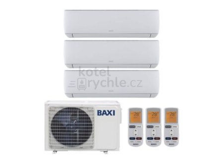 BAXI ASTRA TRIAL SPLIT klimatizace 7,9kW venkovní +3 vnitřní jednotky, nástěnná
